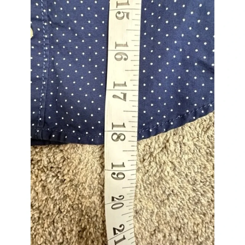 Carters Boys Navy Blue White Polka Dot Long Sleeve Button Down Shirt Size 5